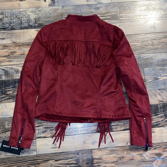 NWT Black Rivet Fringe moto jacket size large - Picture 4 of 4